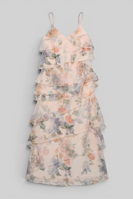Φόρεμα Βολάν με Τιράντα Floral