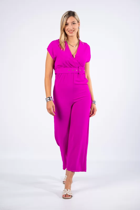Jumpsuit Crouching Belt Fuchsia