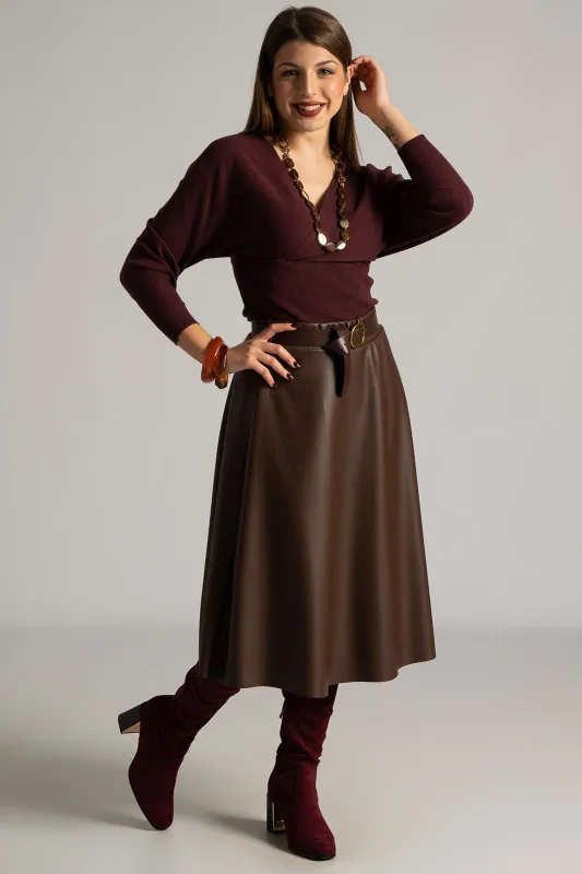 Φούστα Α Γραμμή Δερματίνη