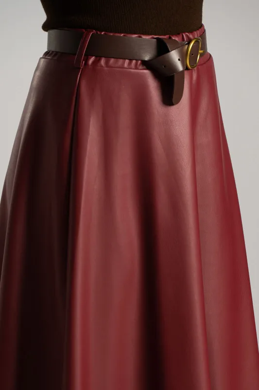 Φούστα Α Γραμμή Δερματίνη