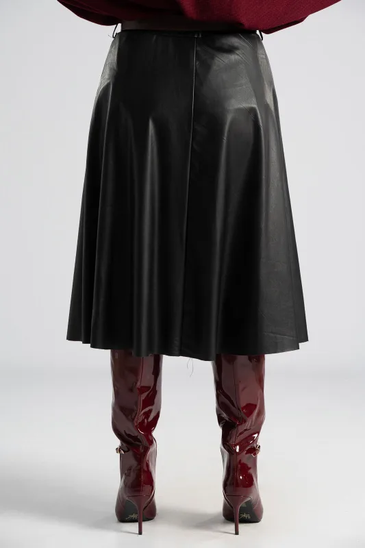 Φούστα Α Γραμμή Δερματίνη