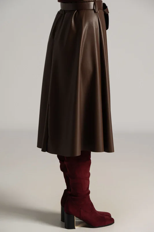 Φούστα Α Γραμμή Δερματίνη