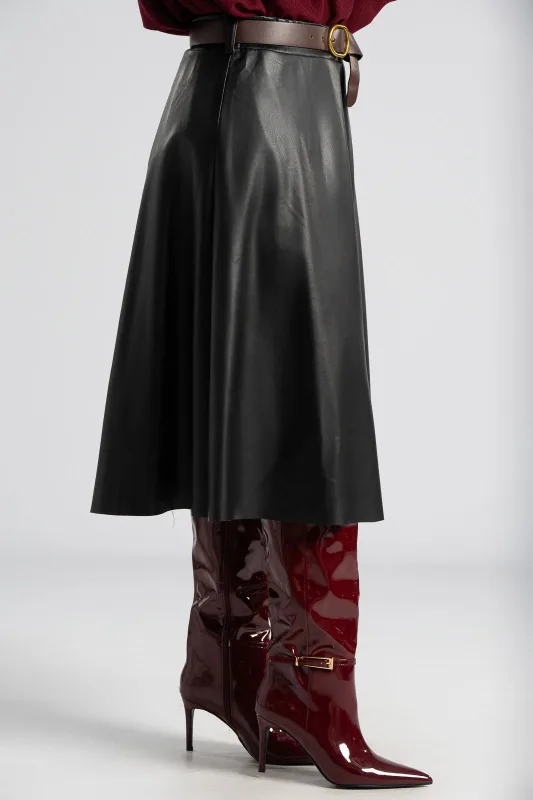 Φούστα Α Γραμμή Δερματίνη