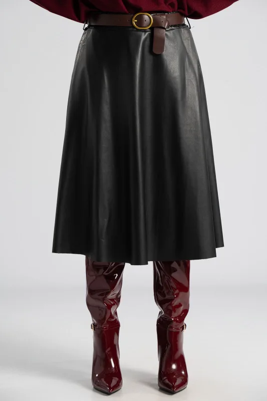 Φούστα Α Γραμμή Δερματίνη