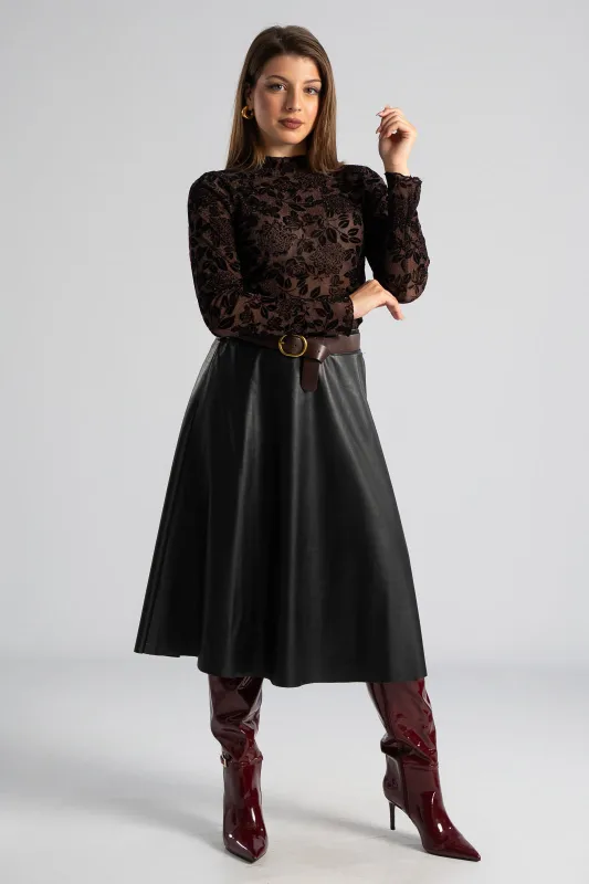 Φούστα Α Γραμμή Δερματίνη