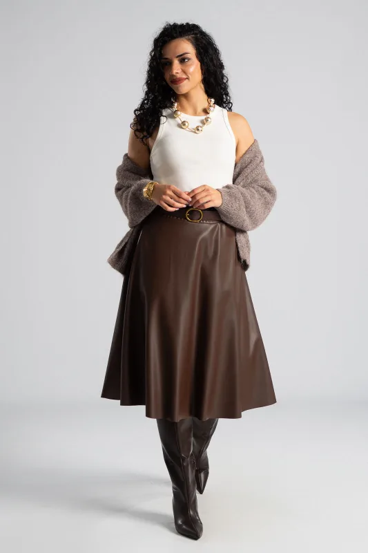 Φούστα Α Γραμμή Δερματίνη