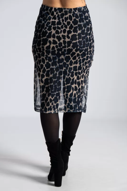 Skirt C-Throu Leopar Navy Blue