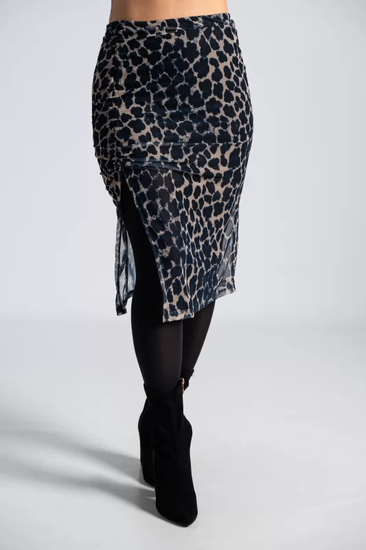 Skirt C-Throu Leopar Navy Blue