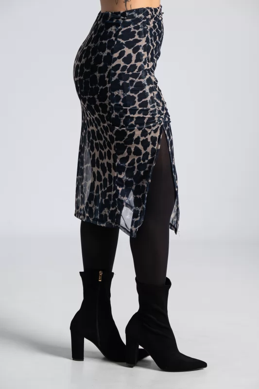 Skirt C-Throu Leopar Navy Blue