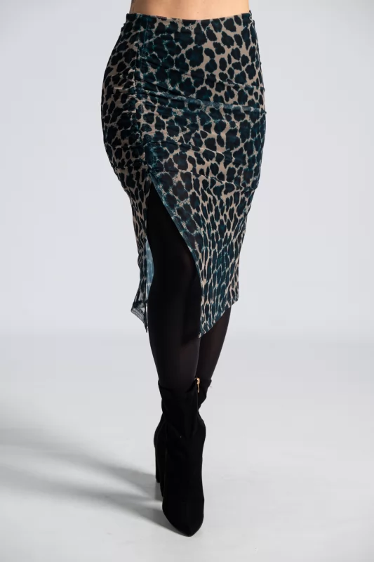 Skirt C-Throu Leopar Petrol
