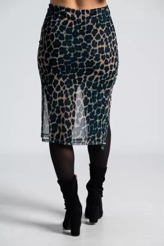 Skirt C-Throu Leopar Petrol