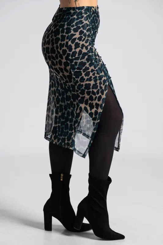 Skirt C-Throu Leopar Petrol
