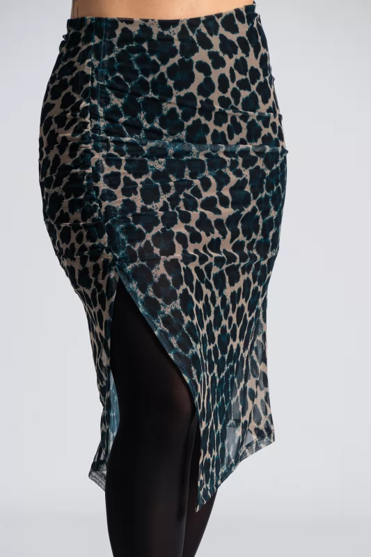 Skirt C-Throu Leopar Petrol