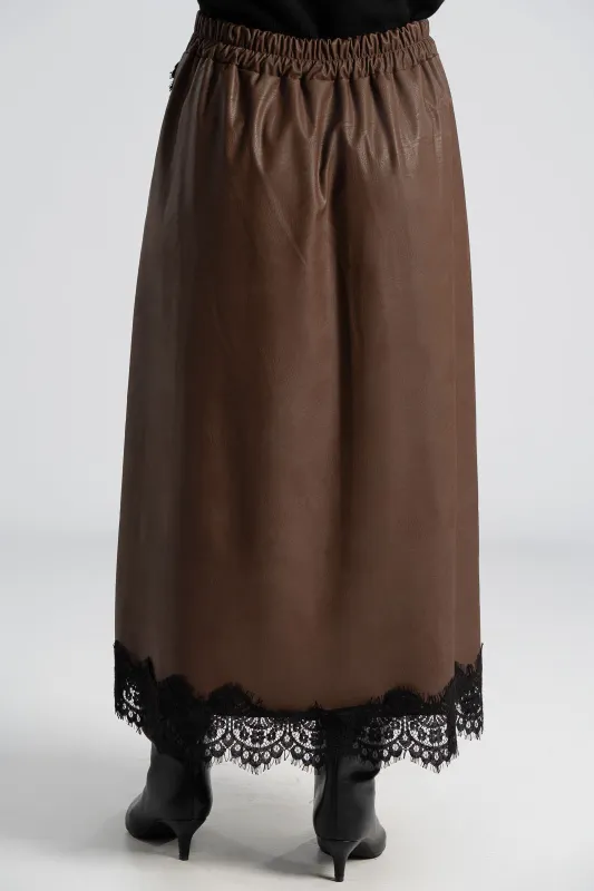Leatherette Skirt Lace 
