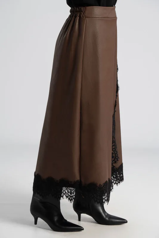 Leatherette Skirt Lace 