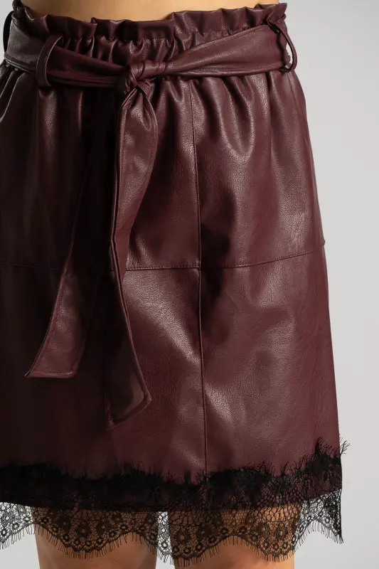 Skirt Leatherette Lace Trim