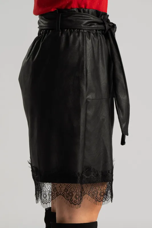 Skirt Leatherette Lace Trim