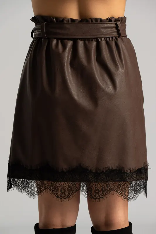 Skirt Leatherette Lace Trim