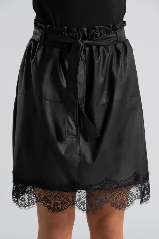 Skirt Leatherette Lace Trim