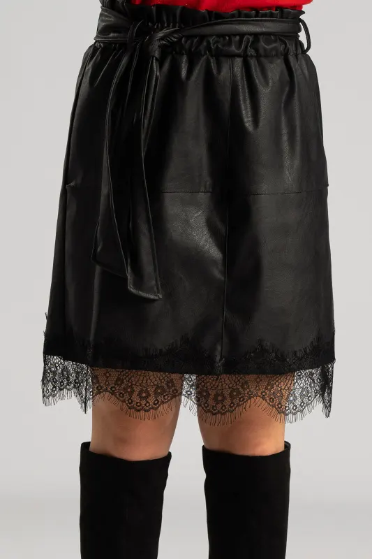 Skirt Leatherette Lace Trim