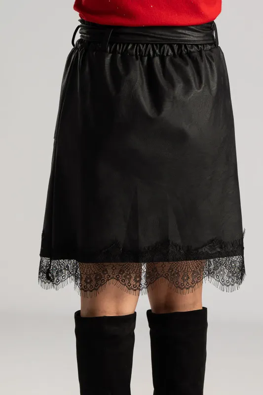Skirt Leatherette Lace Trim