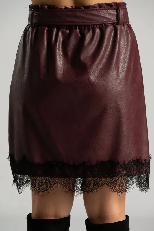 Skirt Leatherette Lace Trim