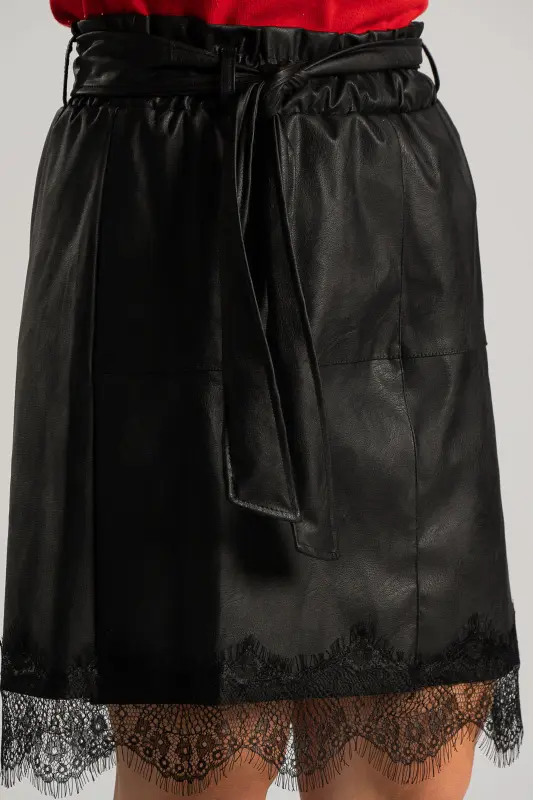 Skirt Leatherette Lace Trim