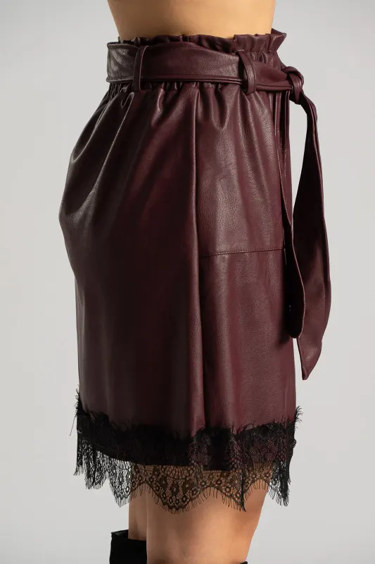 Skirt Leatherette Lace Trim