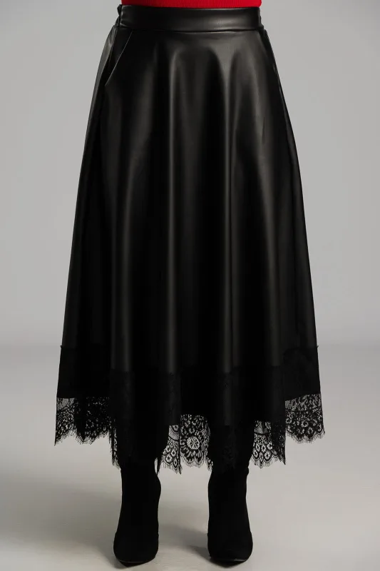 Skirt Leatherette Lace Trim