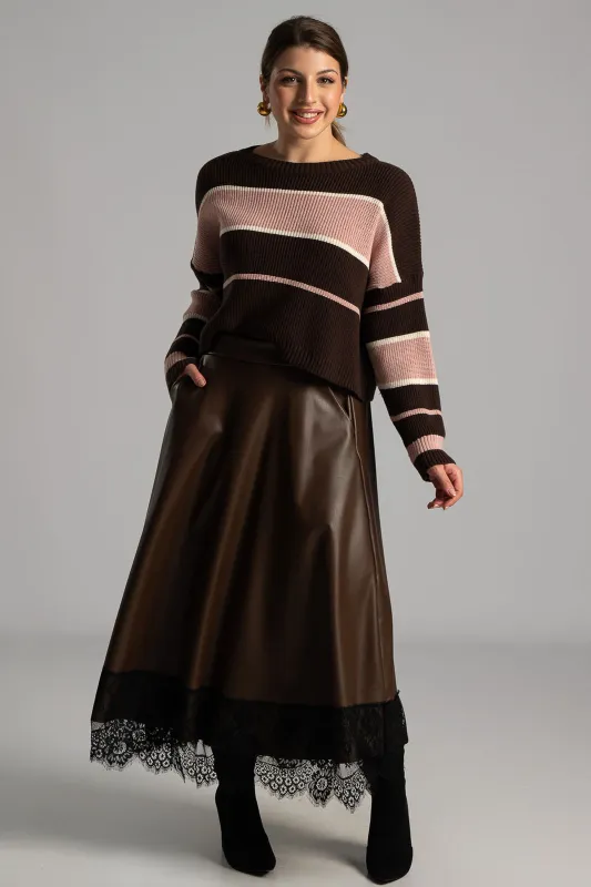 Skirt Leatherette Lace Trim