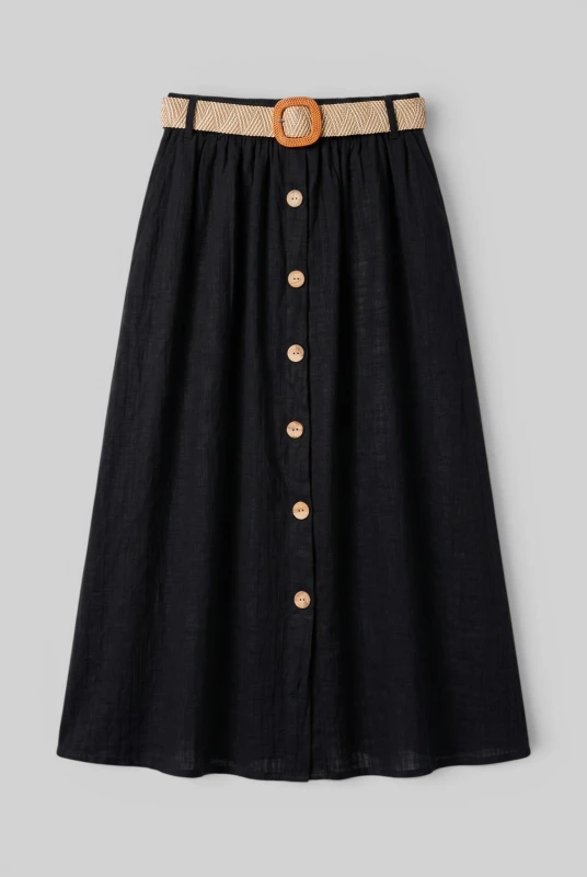 Skirt Decorative Buttons Belt