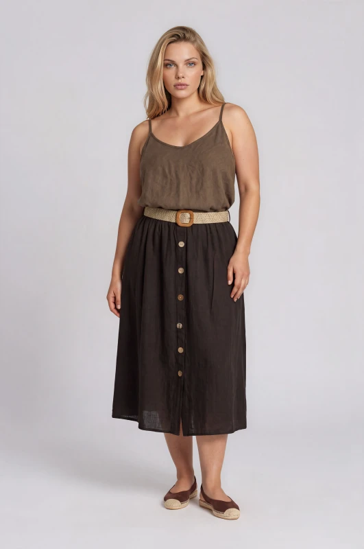 Skirt Decorative Buttons Belt