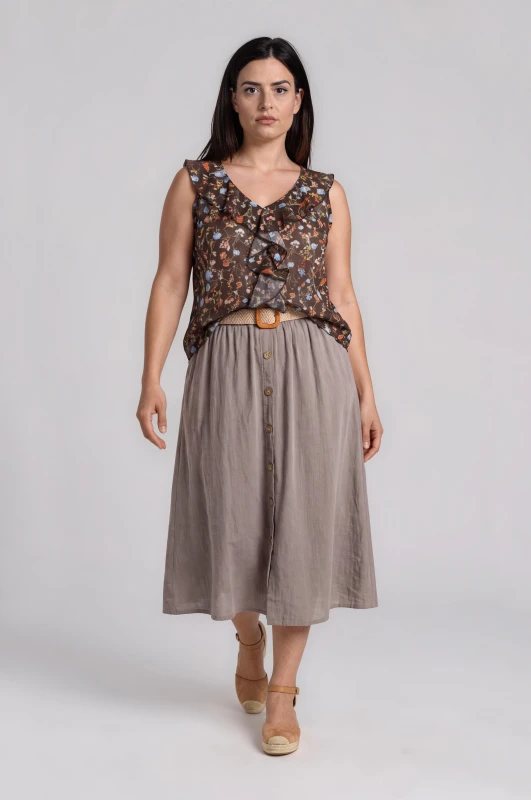 Skirt Decorative Buttons Belt