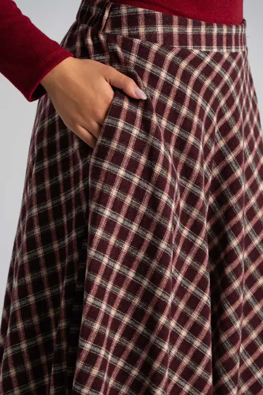 Φούστα Καρώ Κλος Midi