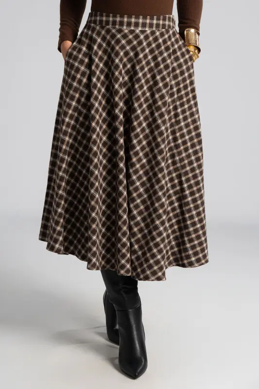 Φούστα Καρώ Κλος Midi