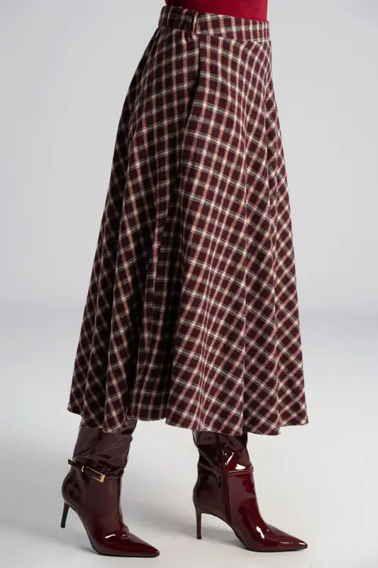 Φούστα Καρώ Κλος Midi