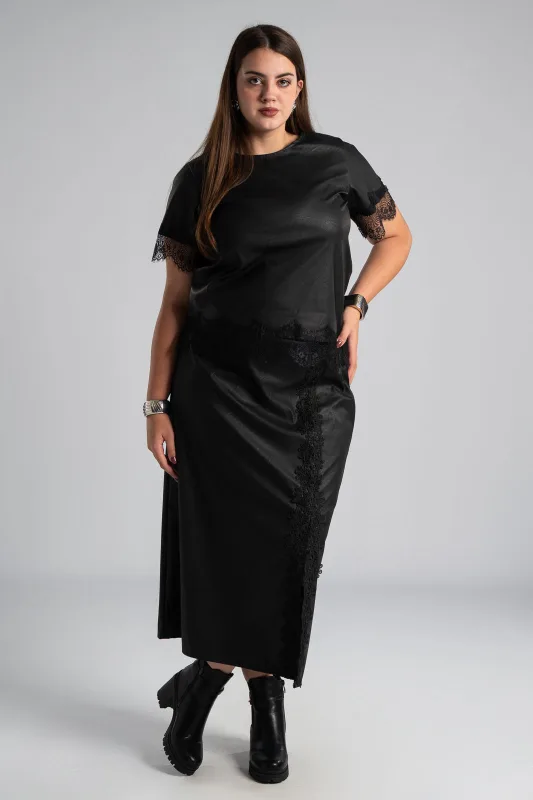 Φούστα Λάστιχο Λεπτομέρεια Δαντέλα