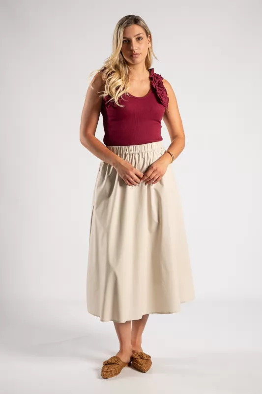 Skirt Elastic Poplin