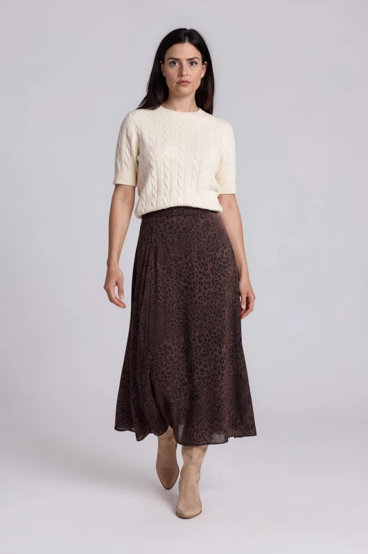 Skirt Leopard with Elastic Waistband