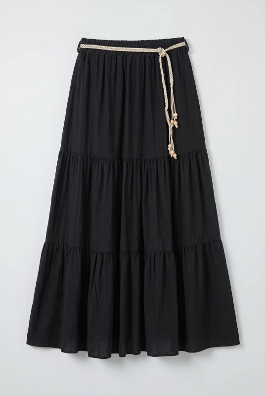 Elina Maxi Skirt Ruffles Belt 