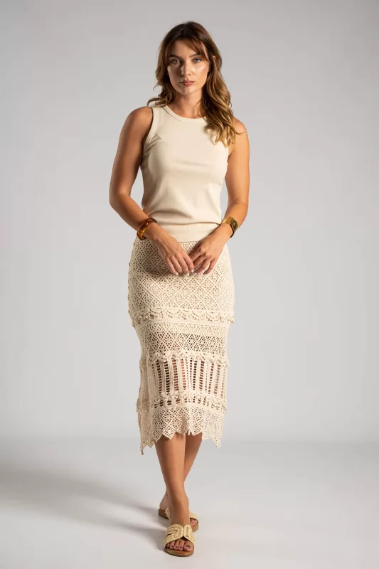 Φούστα Midi Crochet