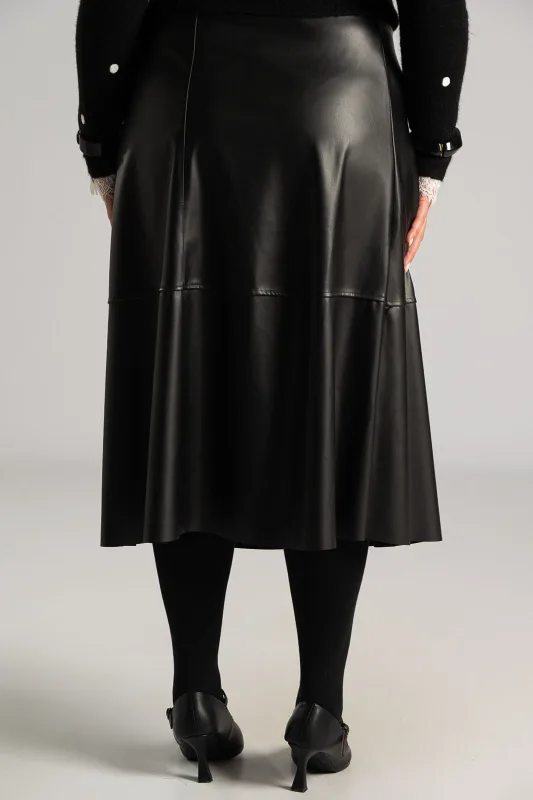 Φούστα Midi Δερματίνη Ζώνη