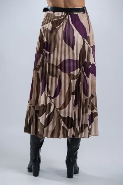 Φούστα Midi Floral Πλισέ Cream