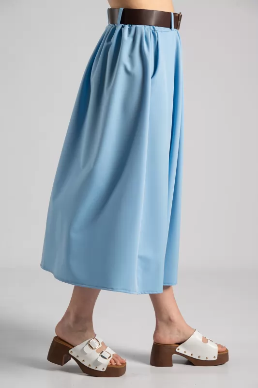 Skirt Midi Pleats Belt