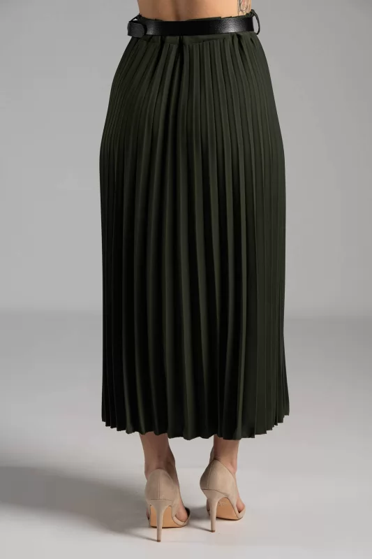 Skirt Midi Pleated Belt
