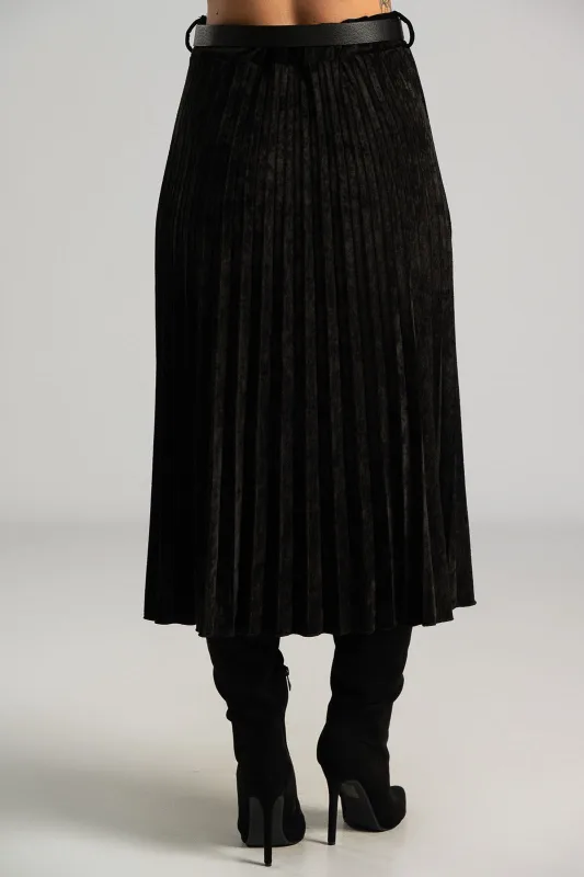 Φούστα Midi Velvet Πλισέ