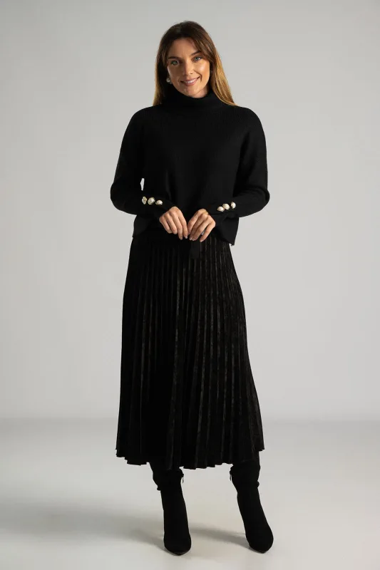 Φούστα Midi Velvet Πλισέ