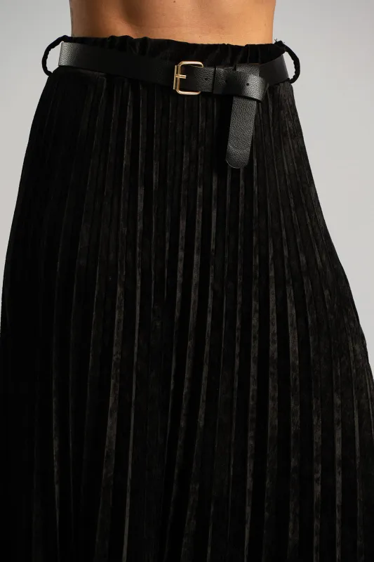 Φούστα Midi Velvet Πλισέ