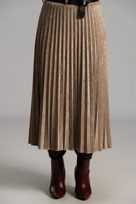 Φούστα Midi Velvet Πλισέ