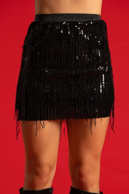 Mini Skirt Sequin Waistband